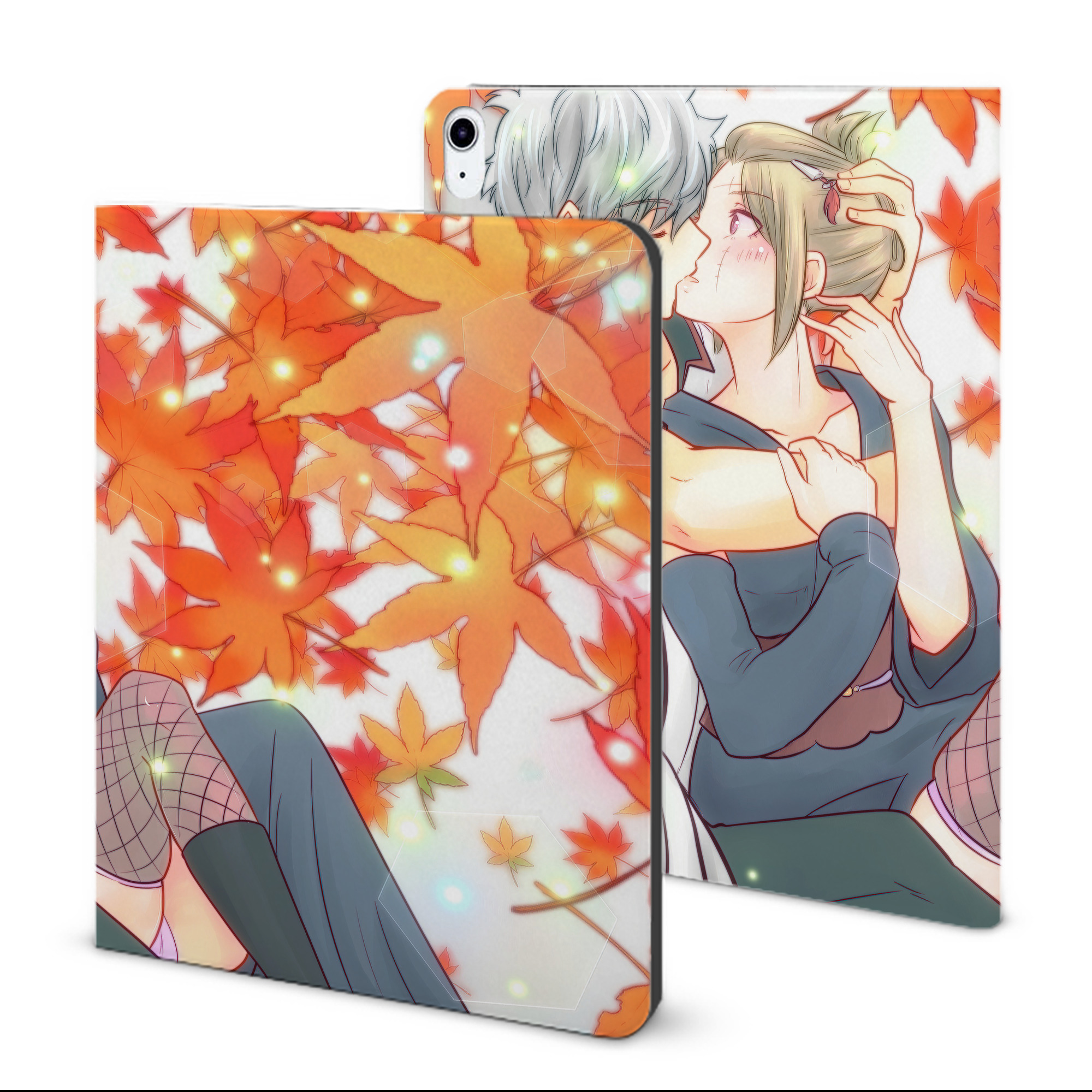 ぎんたま 坂田銀時（さかたぎんとき） 神楽 志村新八（しむら しんぱち） GINTAMA Sakata Gintoki Kagura Shimura Shinpachi IPad ケース ブック型 PUレザー TPU 耐衝撃 軽量 薄型 ペン収納なし 全面保護 IPad 各モデル対応